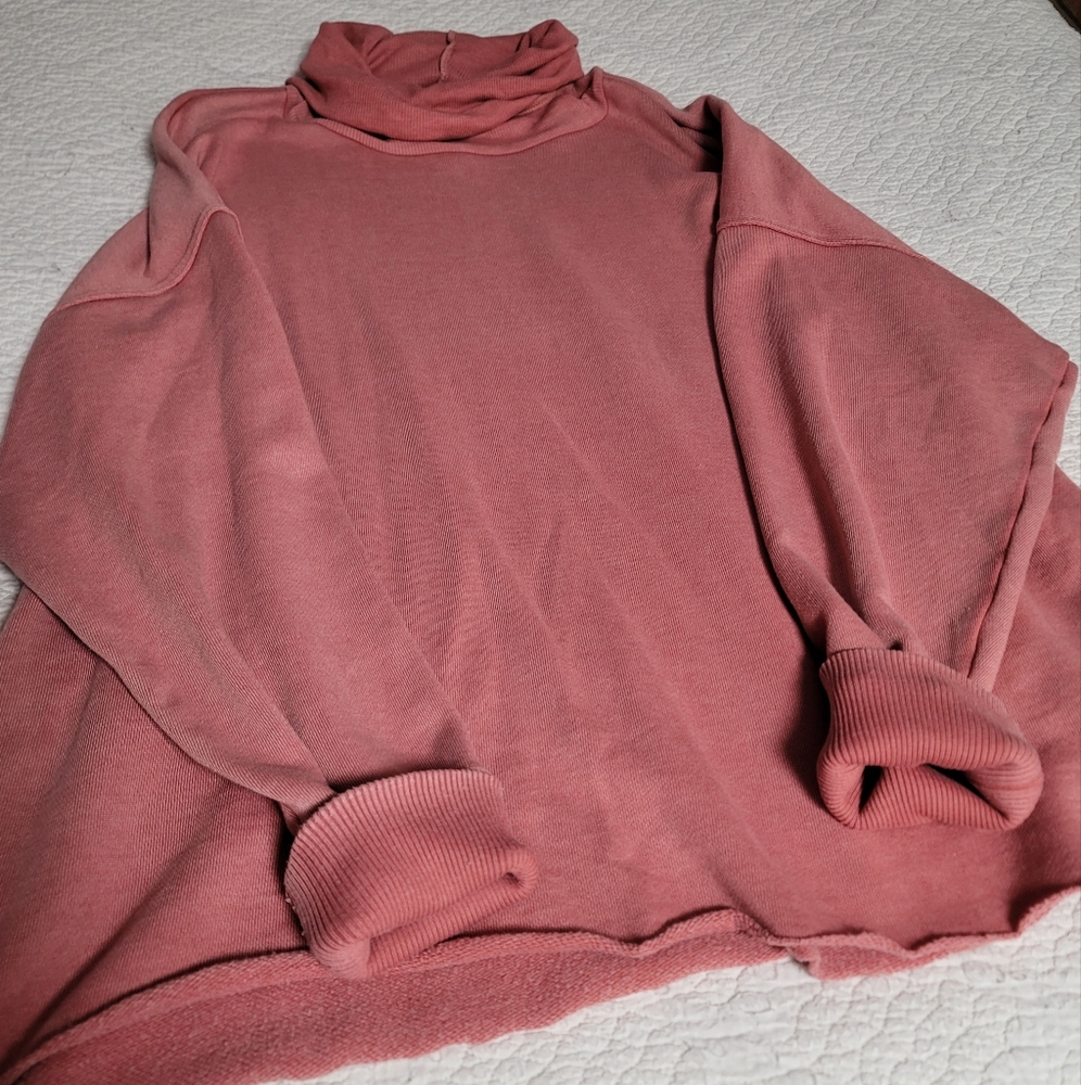 Aerie Pink Oversized Cowlneck Sweater